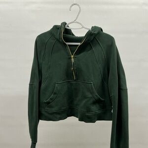 Lululemon Scuba Half-Zip Cropped Hoodie Dark Green Size XS/S Dark Green